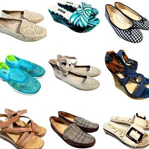 Bulk Women’s Flats Sandals Shoe Lot Of 9 Name Brand Wholesale Reseller Great ROI
